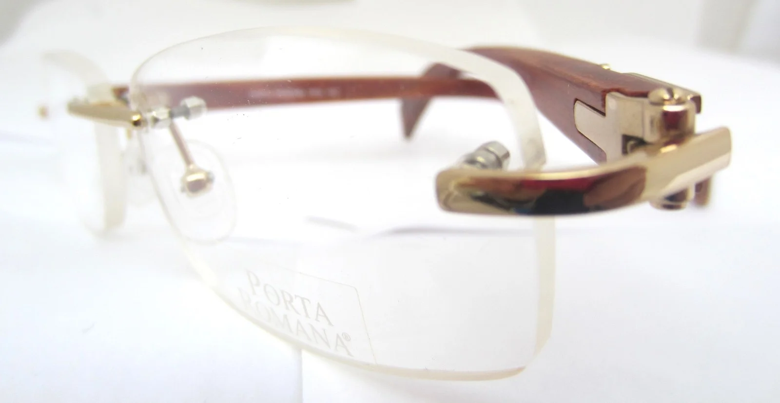 PORTA ROMANA Eyeglasses Model 1951 1953 Color 100 Gold Authentic ITALY New 4