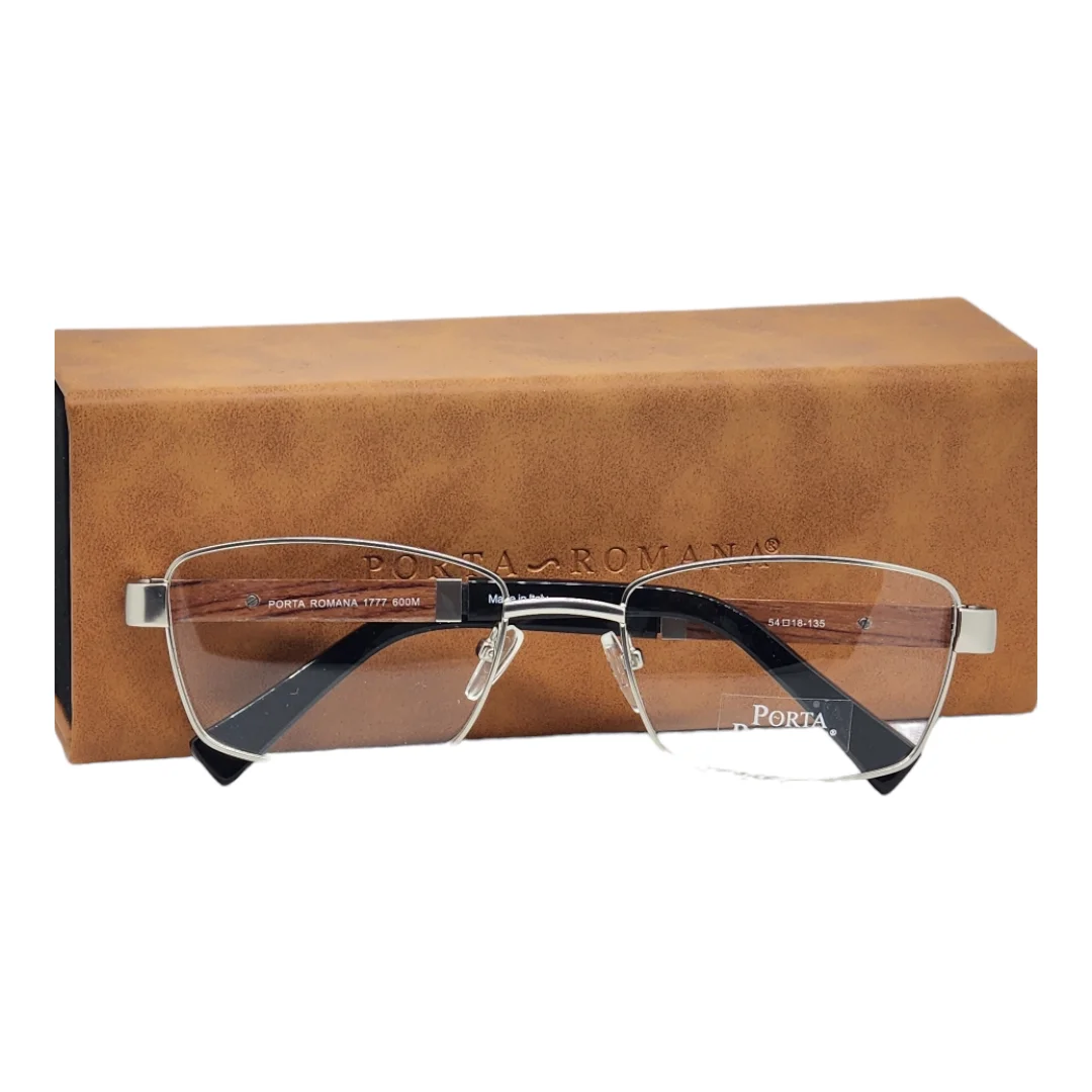 PORTA ROMANA EYEWEAR NATURAL WOOD/plastic TEMPLES SILVER TRIMS MOD.1777 2