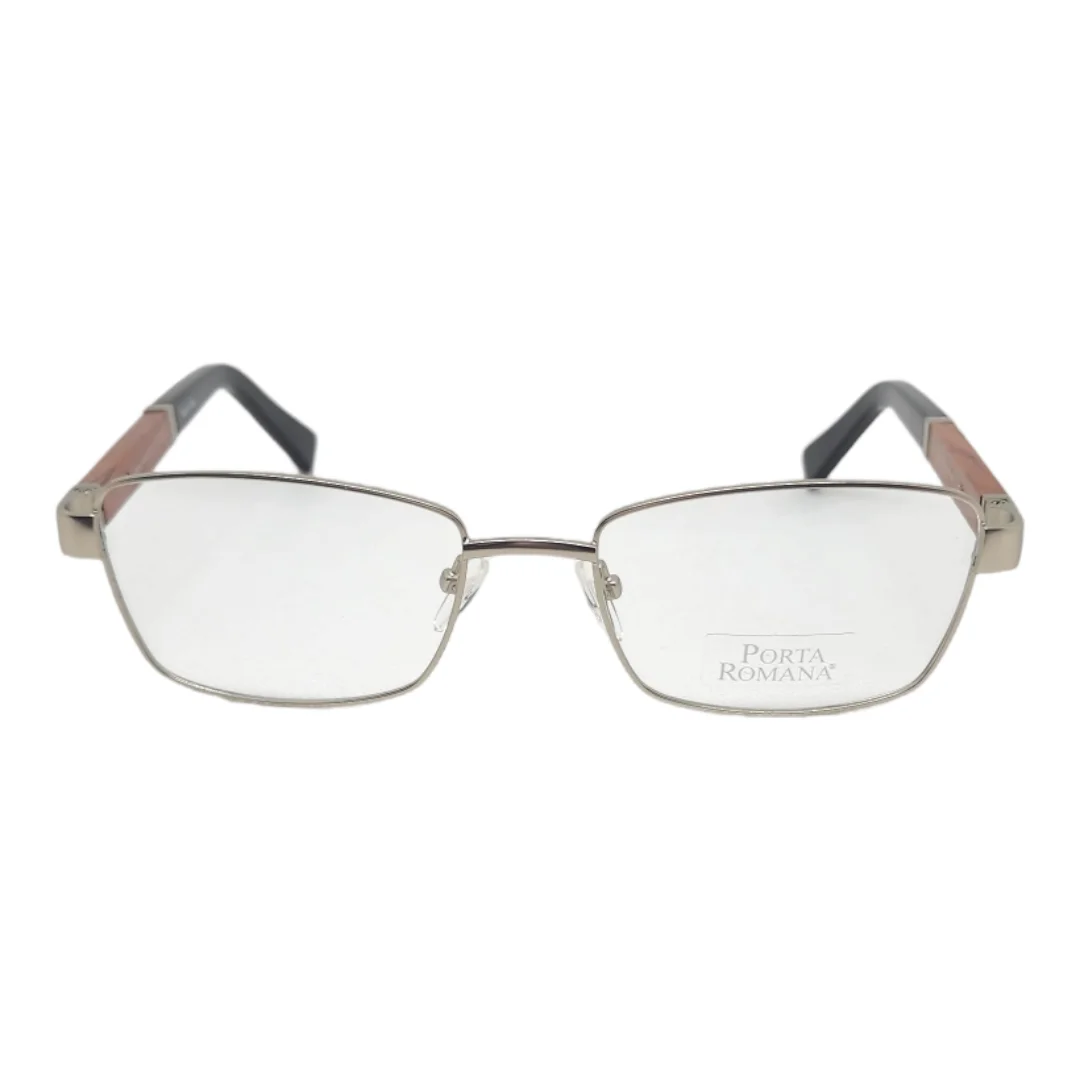 PORTA ROMANA EYEWEAR NATURAL WOOD/plastic TEMPLES SILVER TRIMS MOD.1777 3
