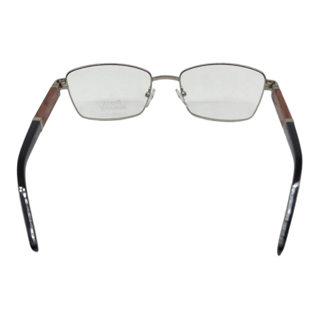 PORTA ROMANA EYEWEAR NATURAL WOOD/plastic TEMPLES SILVER TRIMS MOD.1777 4