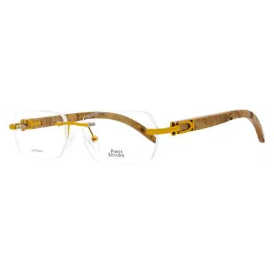 Porta Romana Men’s Designer Eyeglasses Rimless Wood 49-20-140 Italy With Case