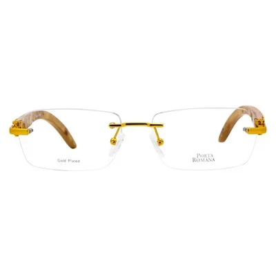 Porta Romana Men’s Designer Eyeglasses Rimless Wood 49-20-140 Italy With Case 2