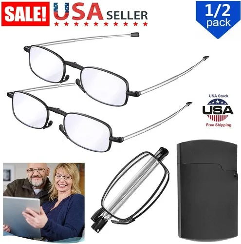 Portable Anti Blue Light Folding Reading Glasses With Case Men Women Telescopic Presbyopia Eyeglasses Elderly Glasses
