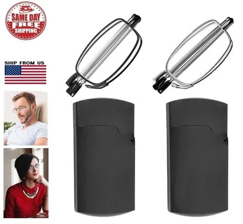 Portable Anti Blue Light Folding Reading Glasses With Case Men Women Telescopic Presbyopia Eyeglasses Elderly Glasses 3