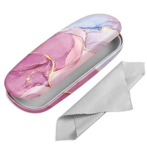Portable Hard Shell Eyeglasses Case Glasses Cover Eyeglass Holder Cleaning Cloth