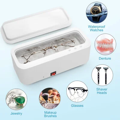 Portable Jewelry Cleaner Ultrasonic Machine Cleaning Watches Eyeglasses Necklace
