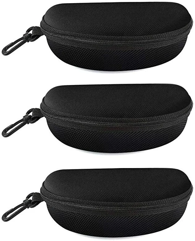 Portable Waterproof Sunglasses Eyeglasses Case Zipper Hard Shell Box hook Clip 4
