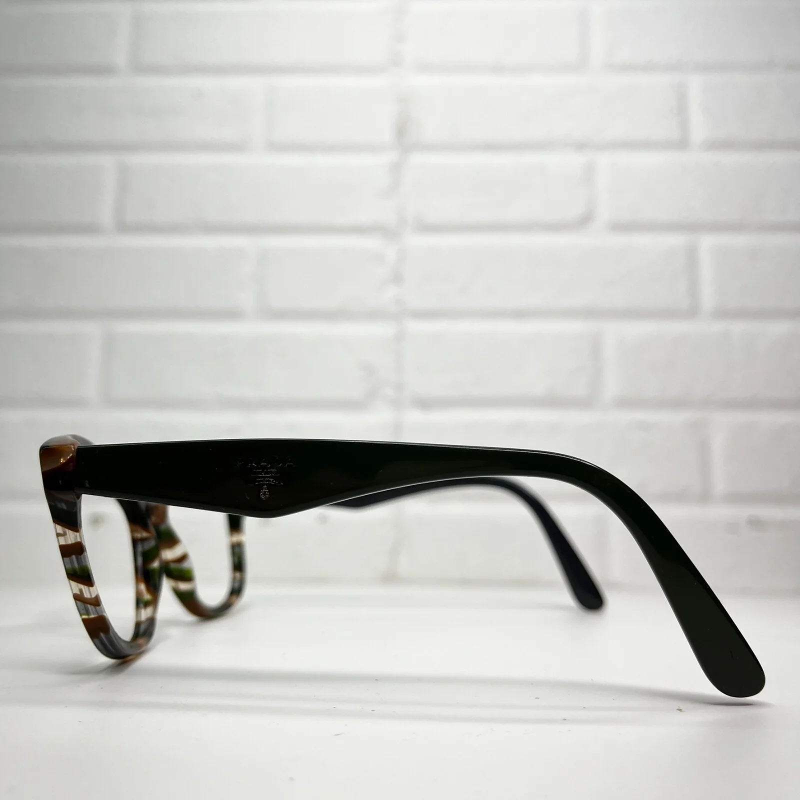 PRADA Eyeglasses Frames Brown Green VPR29R VAO-1O1 54-17-140 Sheaves 1499 3