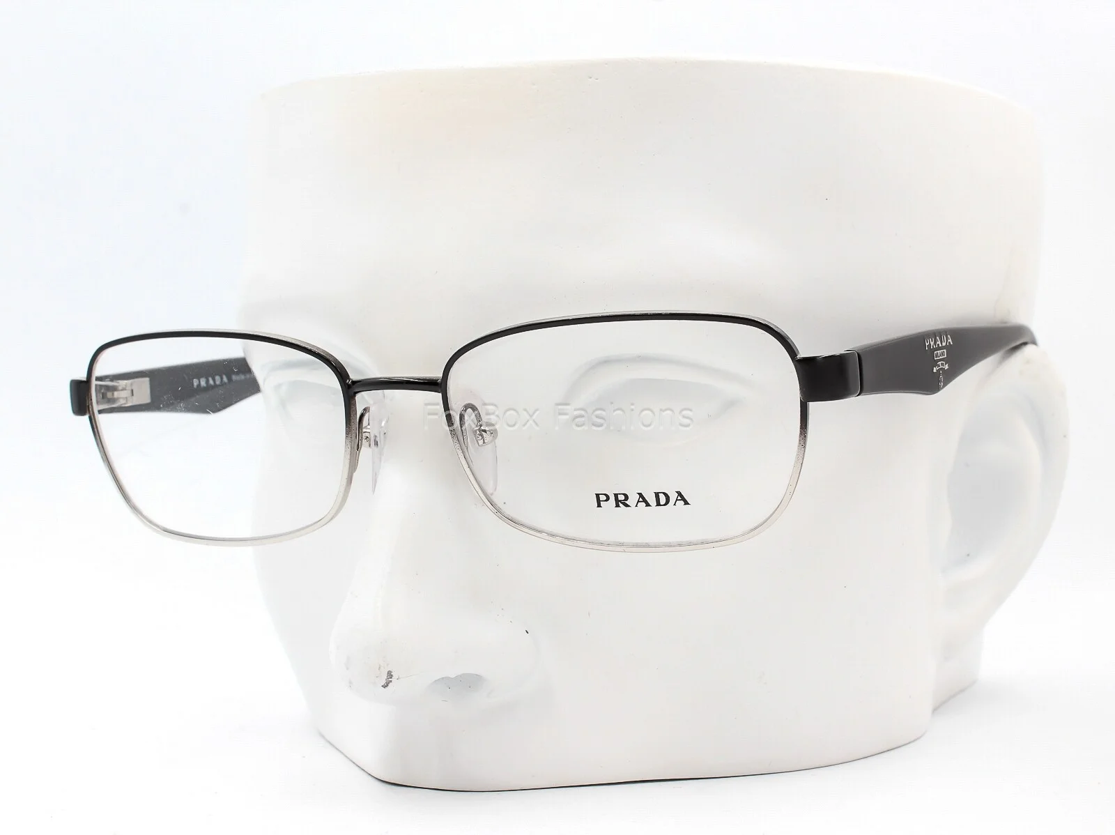 PRADA Eyeglasses Frames Womens Silver Black Demo VPR 52N 55018 Aby 101 135
