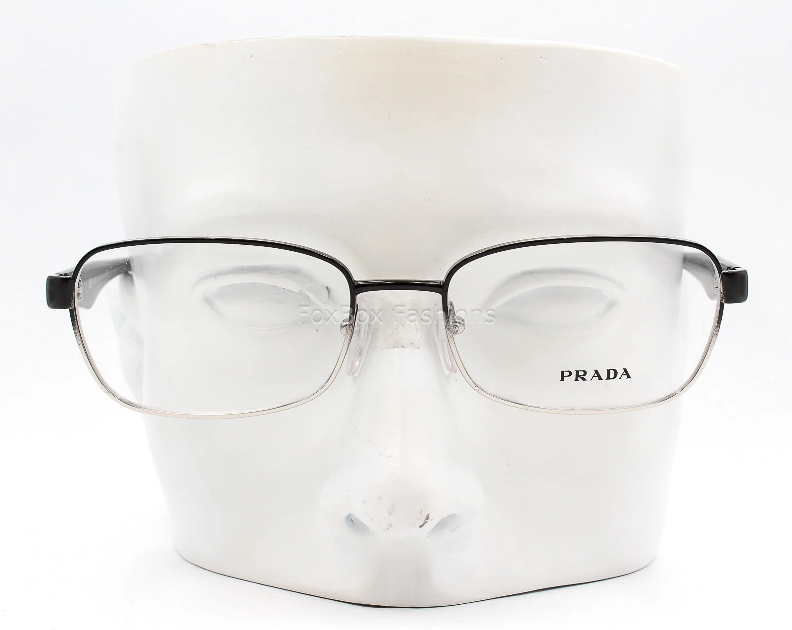 PRADA Eyeglasses Frames Womens Silver Black Demo VPR 52N 55018 Aby 101 135 3