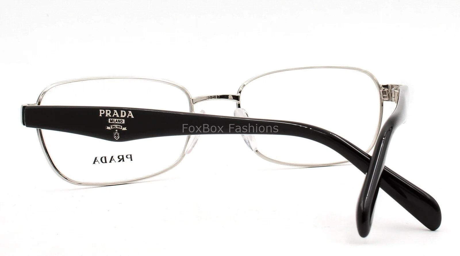 PRADA Eyeglasses Frames Womens Silver Black Demo VPR 52N 55018 Aby 101 135 4