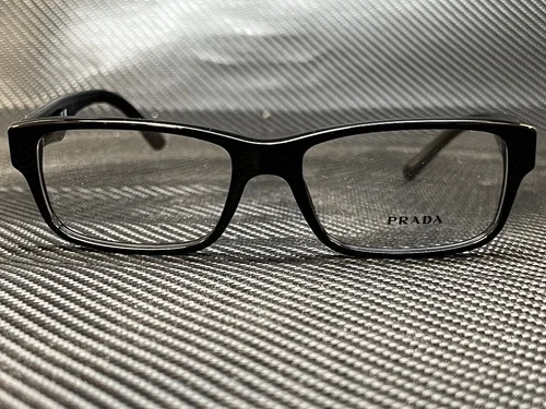 Prada Eyeglasses PR 16MV 1AB1O1 55mm Gloss Black Rectangle Frame 55mm 2