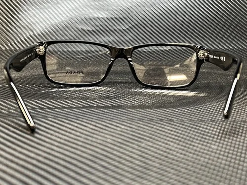 Prada Eyeglasses PR 16MV 1AB1O1 55mm Gloss Black Rectangle Frame 55mm 4