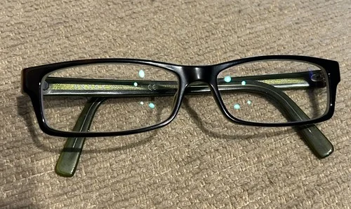 PRADA Eyeglasses VPR07E Frames 54 14 5AY-1O1 140mm 7327 Brown W/ Green Hue P/O 2