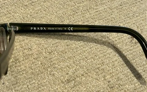 PRADA Eyeglasses VPR07E Frames 54 14 5AY-1O1 140mm 7327 Brown W/ Green Hue P/O 3