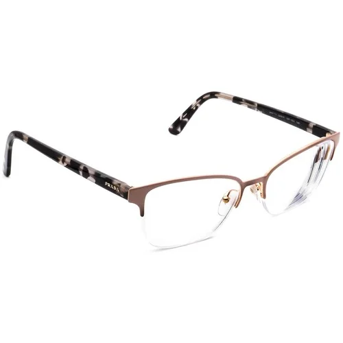 Prada Eyeglasses VPR61X YEP-1O1 Rose Gold/Gray Tortoise Half Rim Italy 54-17 145