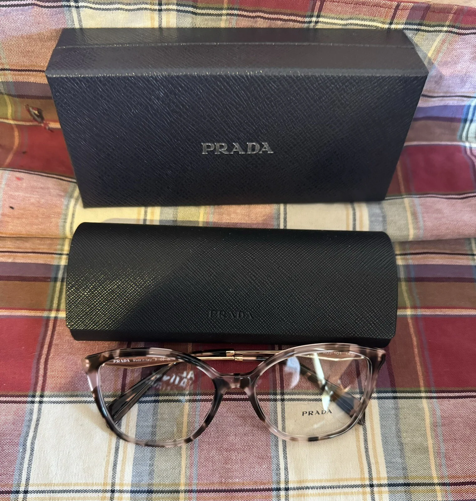 Prada Italy L VPR11R 52[]17 ROJ-1O1 140 Pink Tortoise Eyeglasses/Frames 18D 4