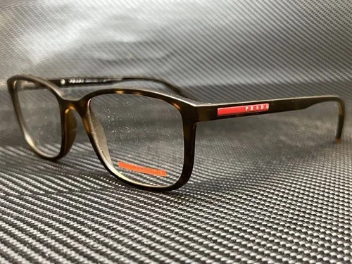 PRADA LINEA ROSSA PS 04IV U611O1 Havana Rubber Rectangle 55 mm Men