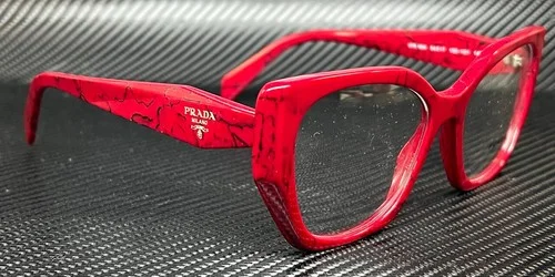 PRADA PR 18WV 15D1O1 Maroon Red Marble Women 3