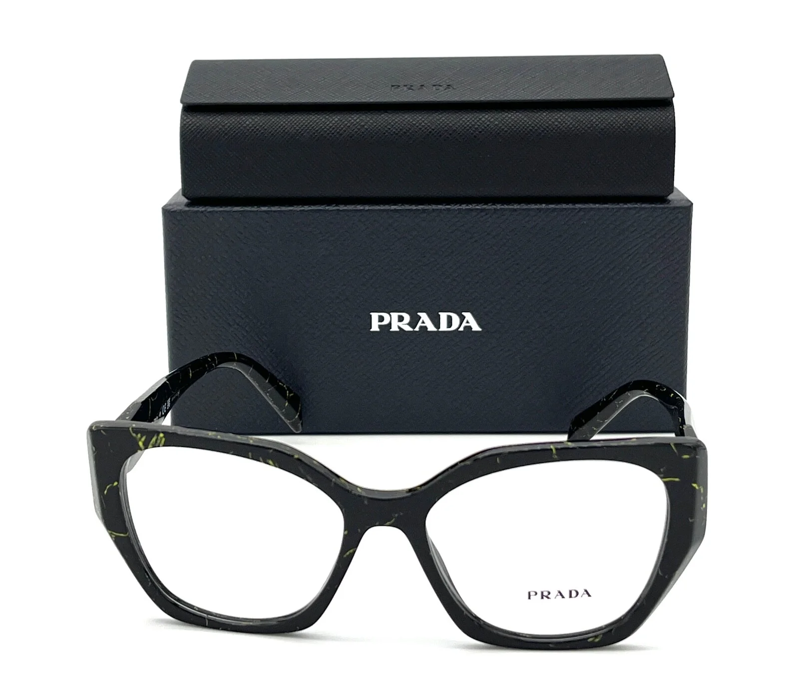 Prada PR 18WV 19D1O1 Black Yellow Marble / Demo Lens 54mm Eyeglasses 2