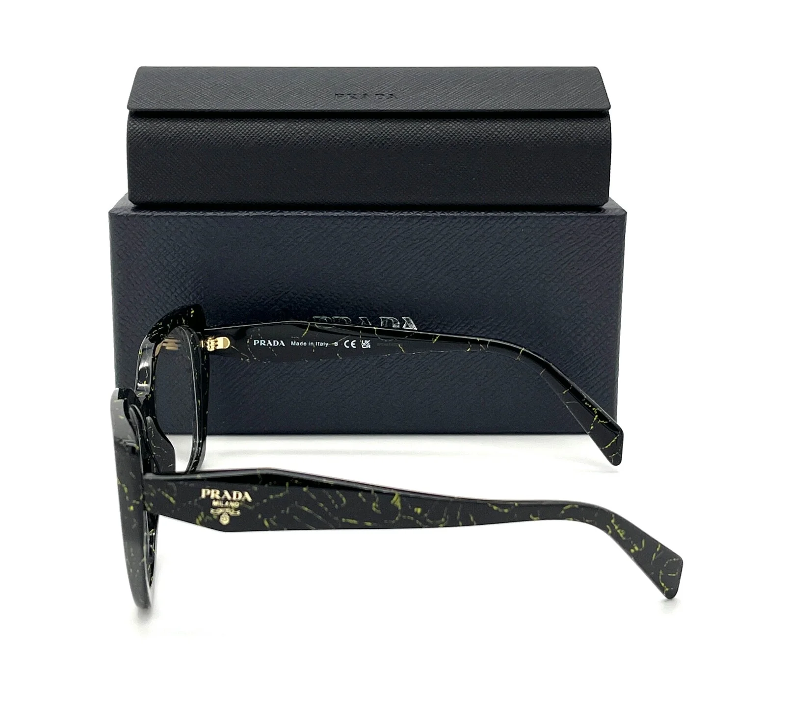 Prada PR 18WV 19D1O1 Black Yellow Marble / Demo Lens 54mm Eyeglasses 3