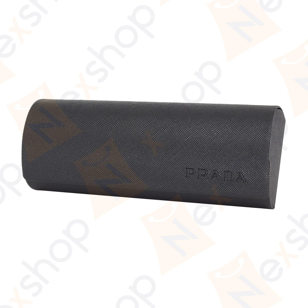 Prada Saffiano Black Eyeglasses Rectangular Hard Case w/ Cleaning Cloth Gift Box