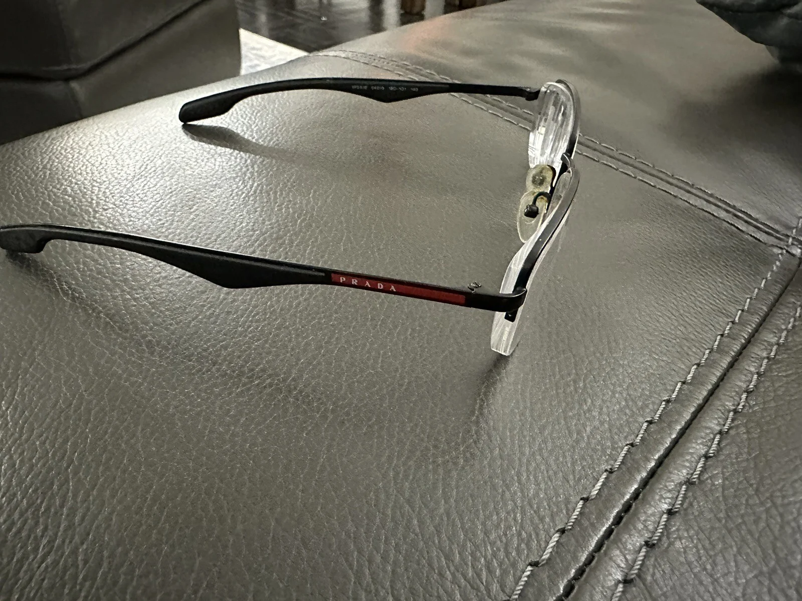 Prada Sport Eyeglasses. AUTH black, Rimless Frames & Original Case. Unisex 2