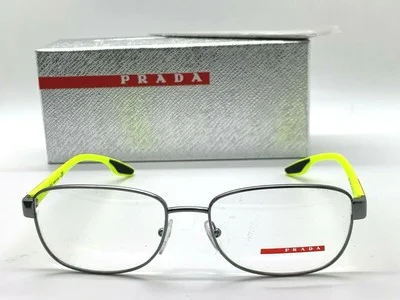 Prada Sport Eyeglasses VPS 52L 5AV-101 GUNMETAL/NEON YELLOW 54-17-145MM Italy 2