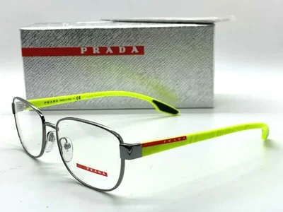 Prada Sport Eyeglasses VPS 52L 5AV-101 GUNMETAL/NEON YELLOW 54-17-145MM Italy 3