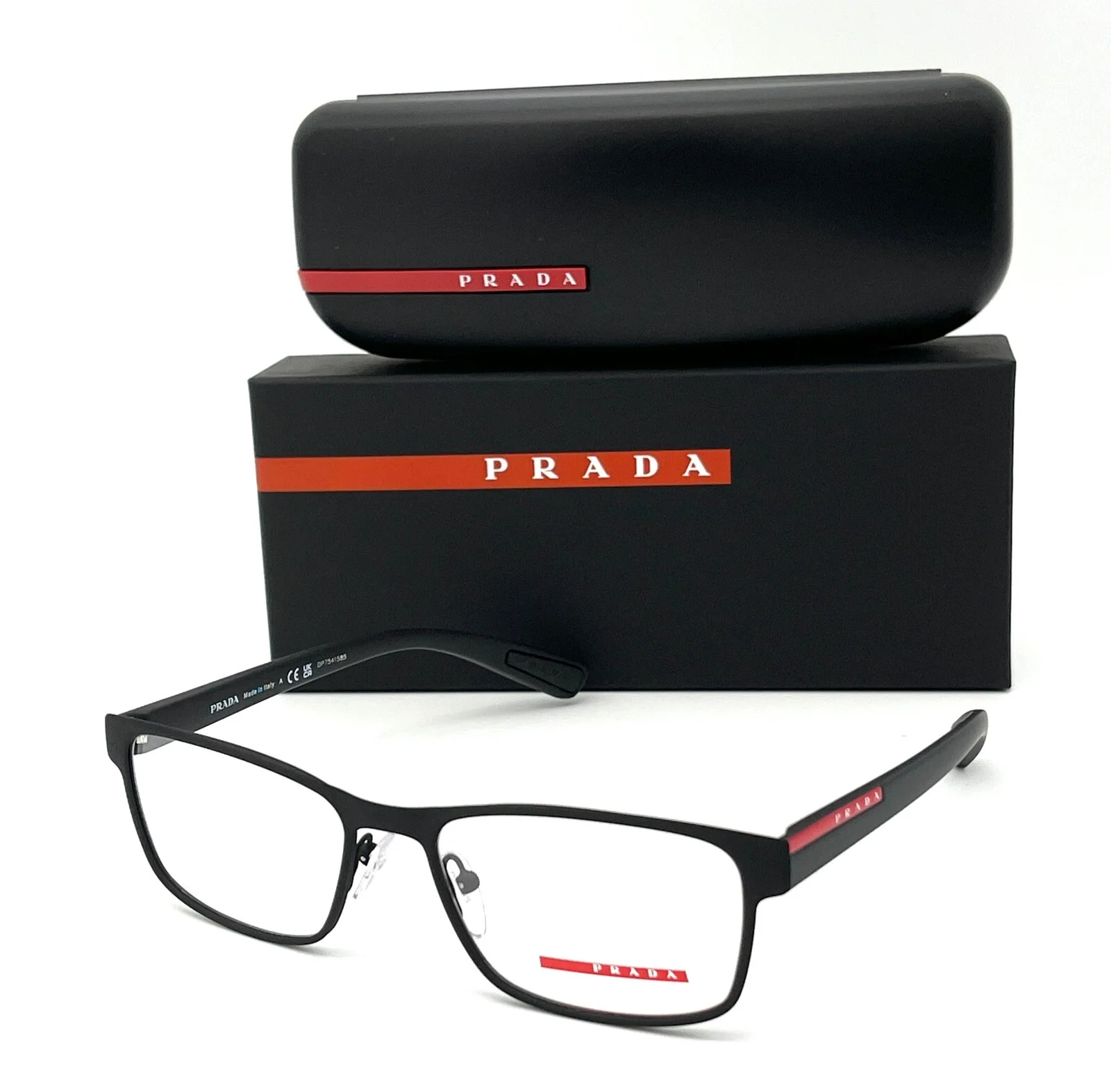 Prada Sport LIFESTYLE PS 50GV DG01O1 Black Rubber/ Demo Lens 53mm Eyeglasses
