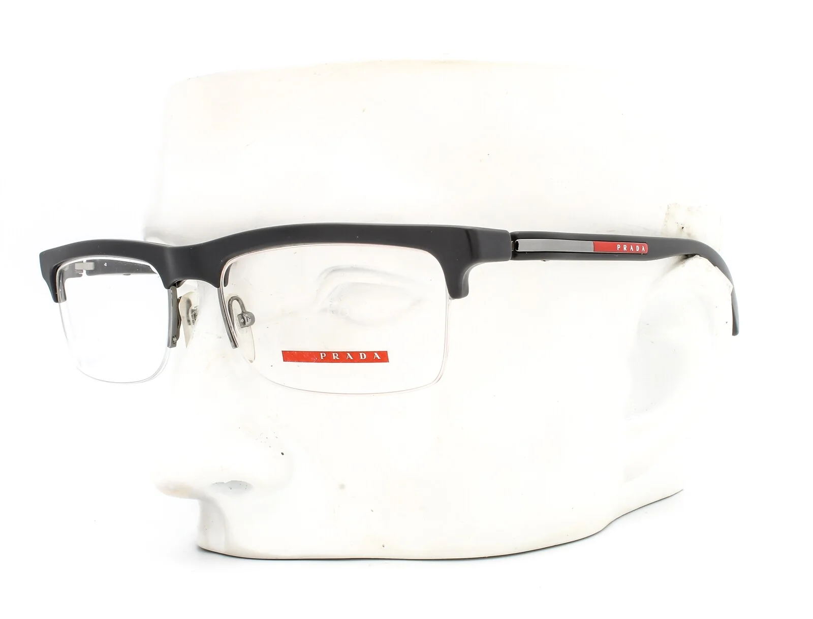 Prada Sport VPS 05D OAF-1O1 Semi Rimless Eyeglasses Glasses Matte Gray 54-18-140