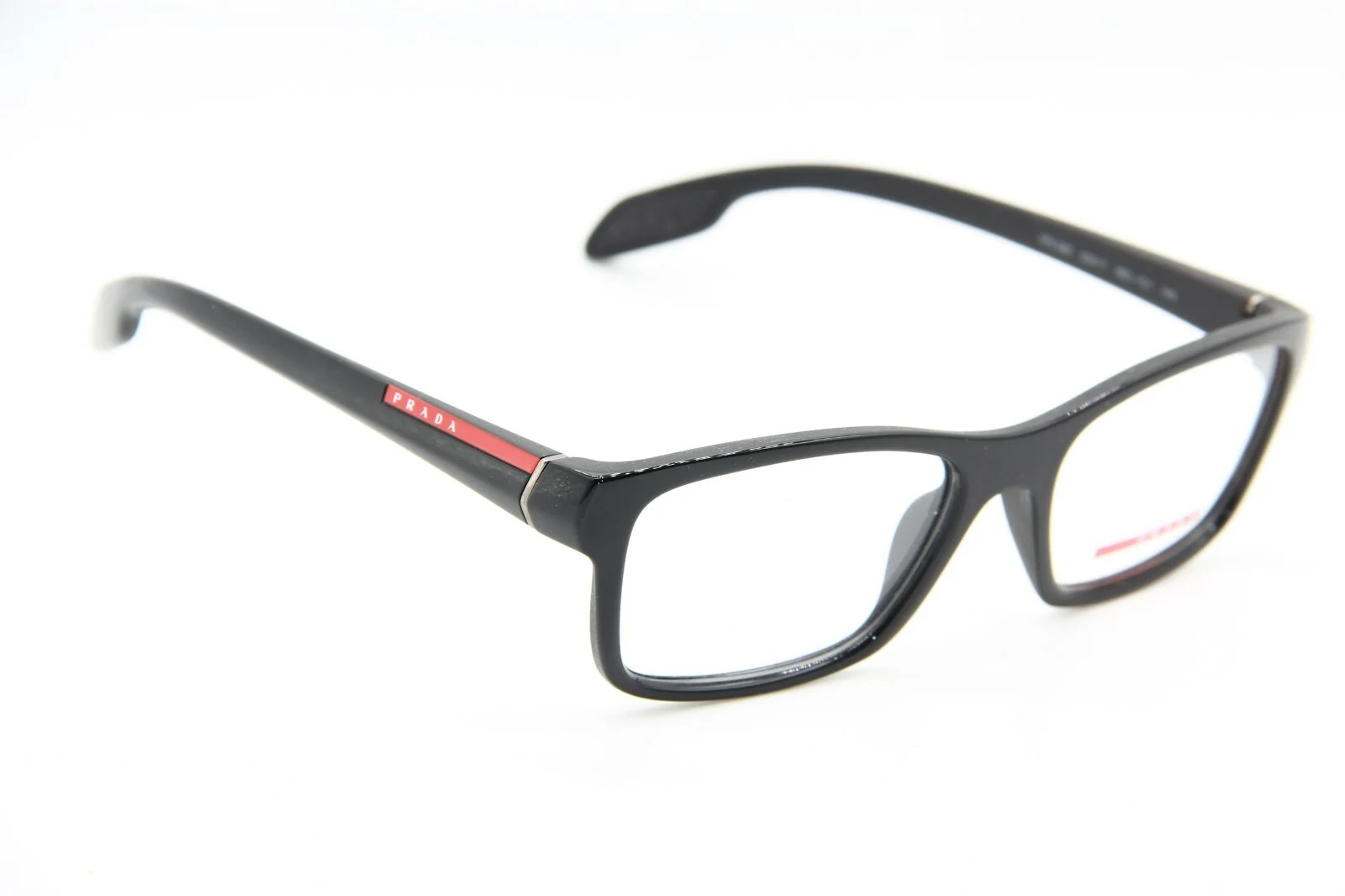 Prada Sport VPS 06D 1BO-1O1 Eyeglasses Glasses Polished & Matte Black 53-17-145 2