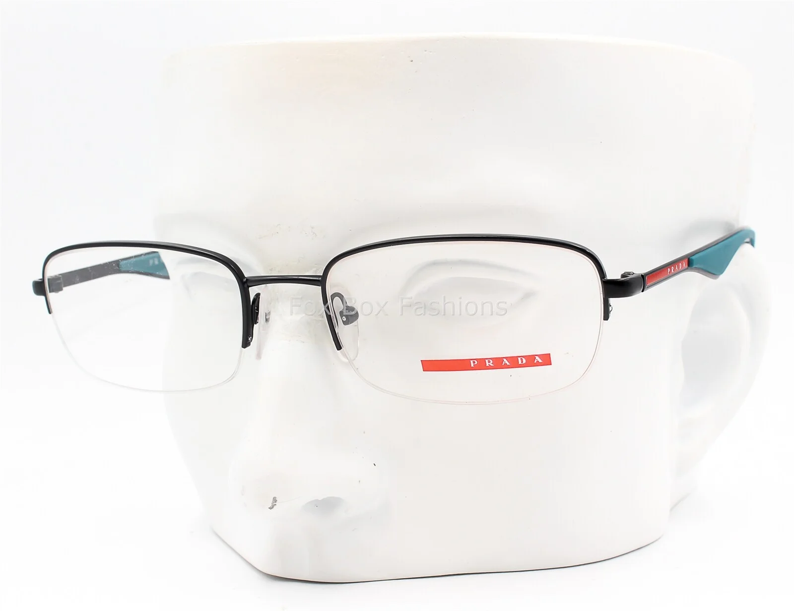 Prada Sport VPS 51E PDE-1O1 Semi Rimless Eyeglasses Glasses Black 54mm w/case