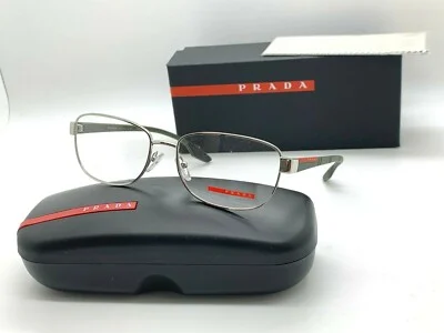 Prada Sport VPS 52L 1BC-101 SILVER/GREEN 54-17-145MM Eyeglasses Italy NIB