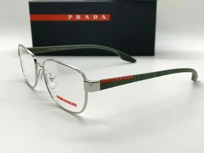 Prada Sport VPS 52L 1BC-101 SILVER/GREEN 54-17-145MM Eyeglasses Italy NIB 3