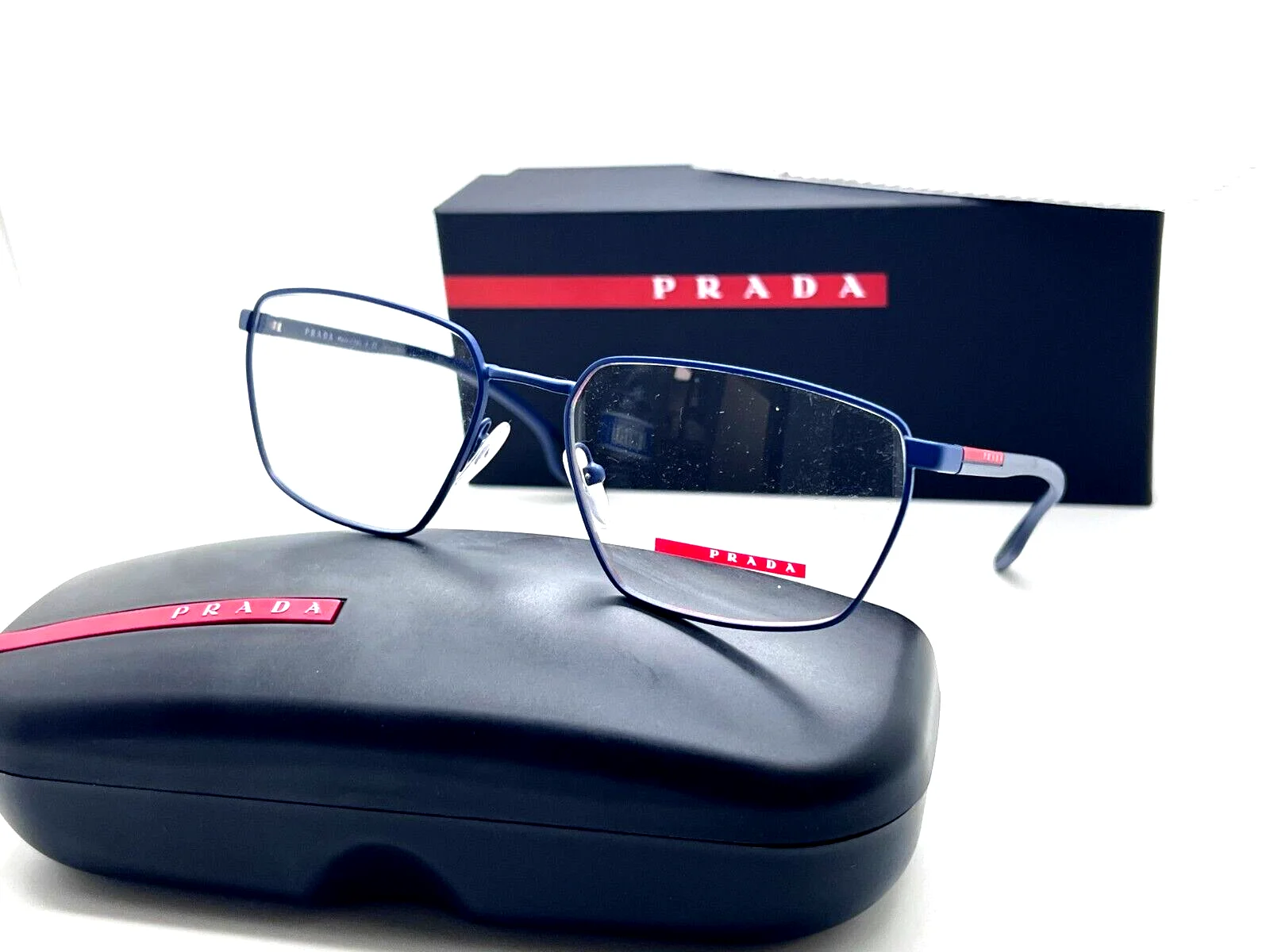 Prada Sport VPS 52M 565-101 MATTE BLUE 56-17-145MM Eyeglasses Italy NIB