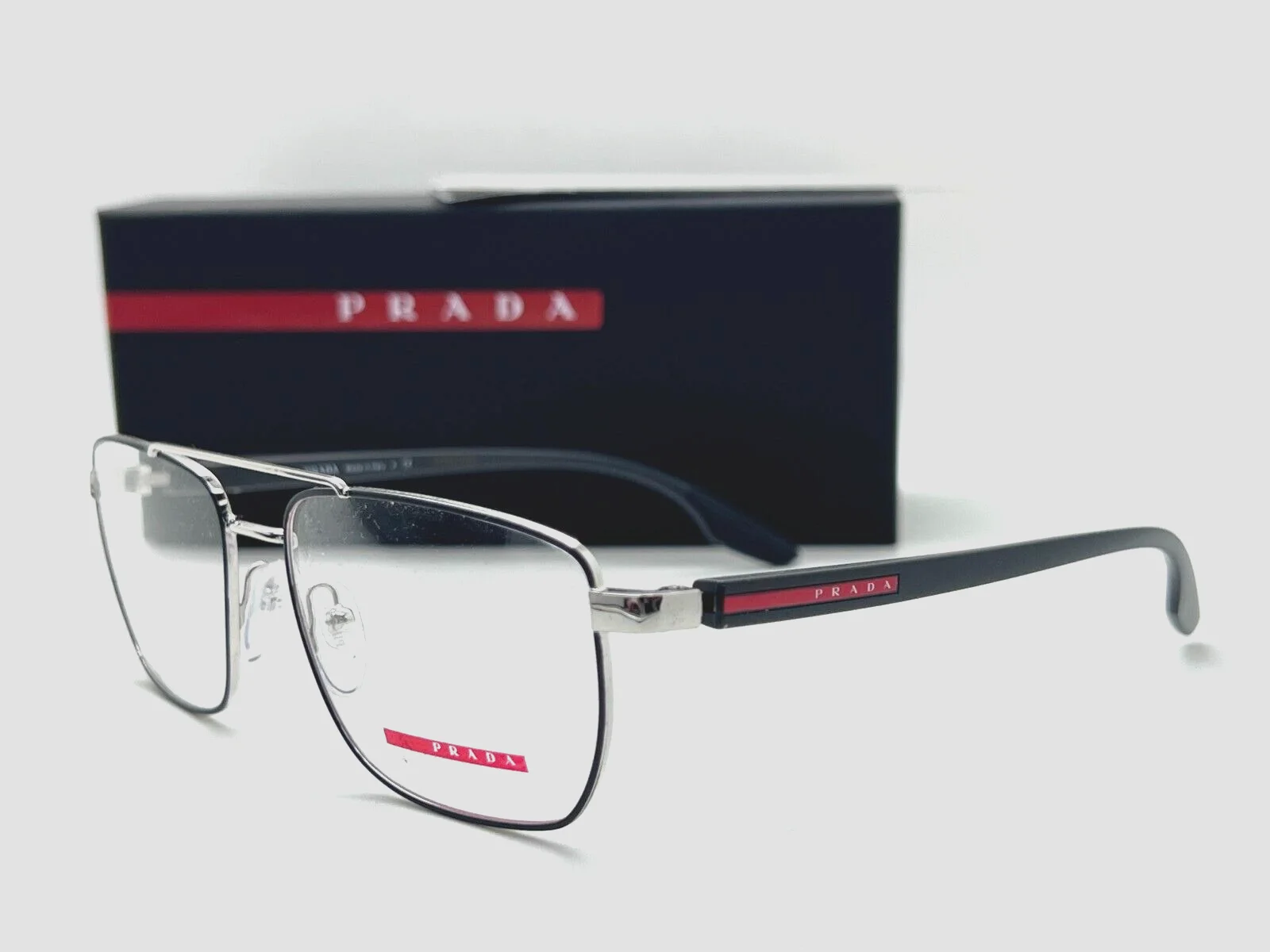Prada Sport VPS 53M TFZ-101 MATTE GREY/SILVER 55-17-145MM Eyeglasses Italy NIB 3