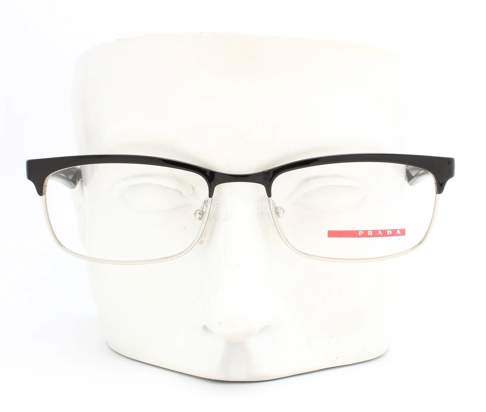 Prada Sport VPS 54D GAQ-1O1 Eyeglasses Glasses Glossy Black on Silver 53-18-140 3