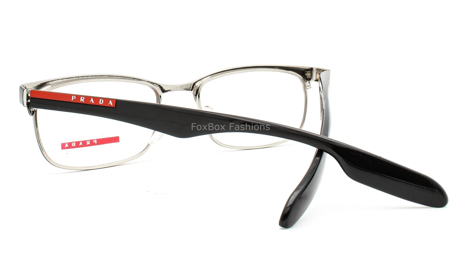 Prada Sport VPS 54D GAQ-1O1 Eyeglasses Glasses Glossy Black on Silver 53-18-140 4