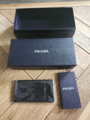 PRADA Sunglasses/Eyeglasses Black hard Case and Cleaning Cloth