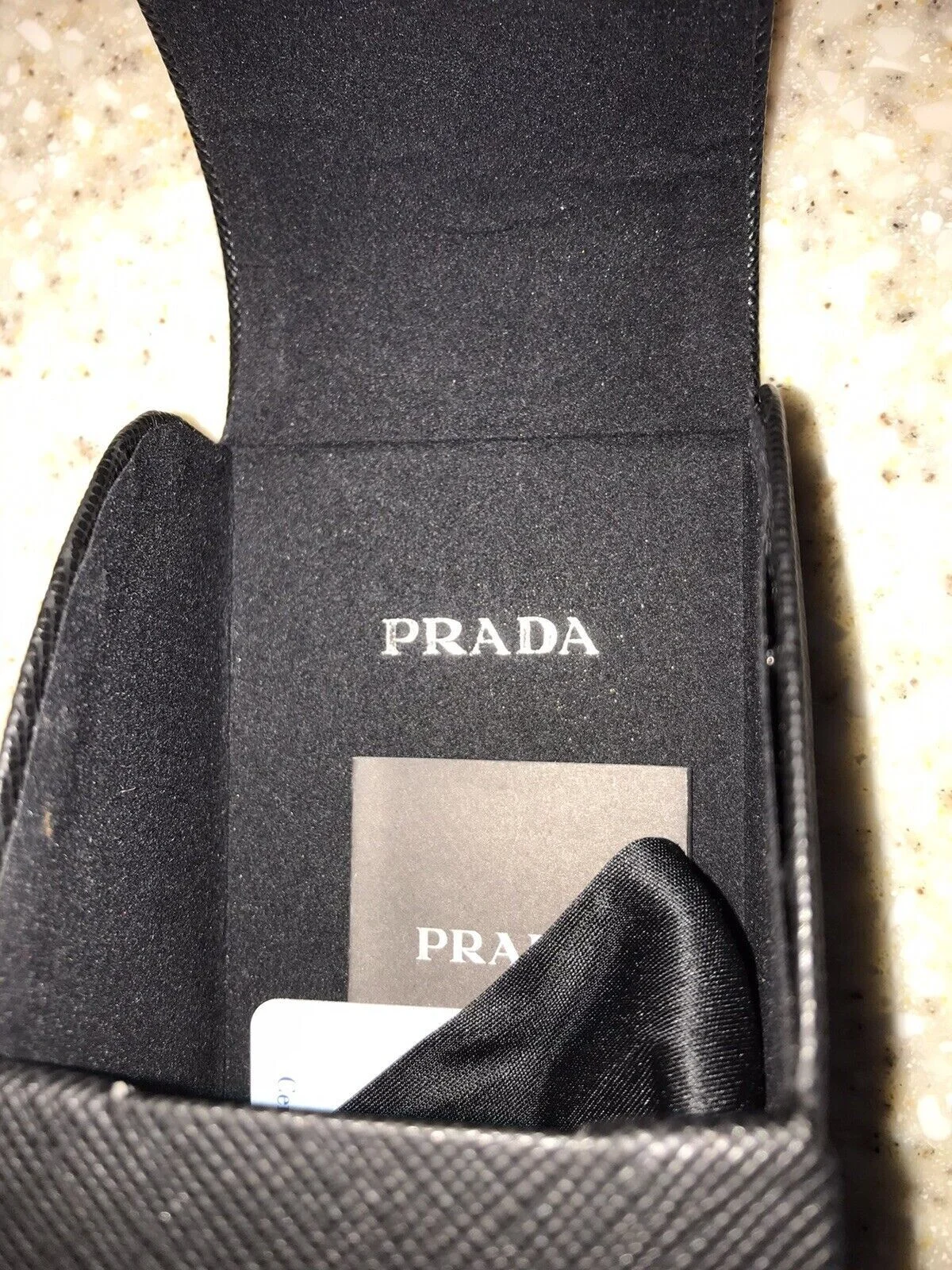 PRADA Sunglasses/Eyeglasses hard Case black, Gift box and Cleaning Cloth NEW 4