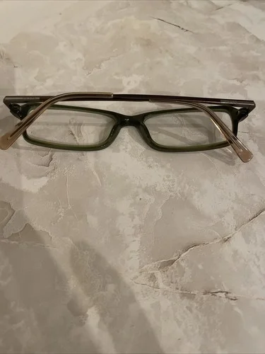 Prada VPR 04F Eyewear FRAMES 51-16-135 Brown Green Rectangle Preowned Rx Ready 2