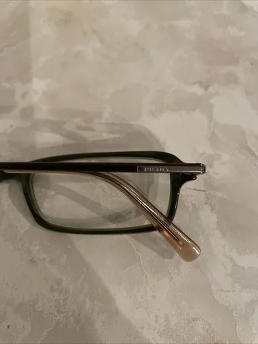 Prada VPR 04F Eyewear FRAMES 51-16-135 Brown Green Rectangle Preowned Rx Ready 3