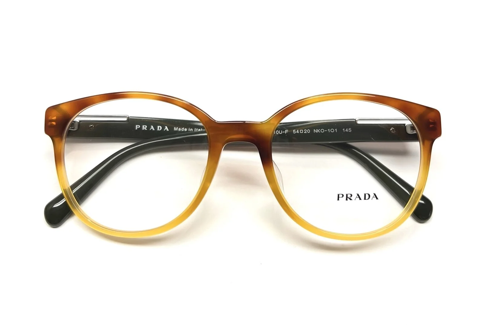Prada VPR 10U-F NKO-1O1 Eyeglasses Glasses Havana Yellow Ombre Alternative Fit