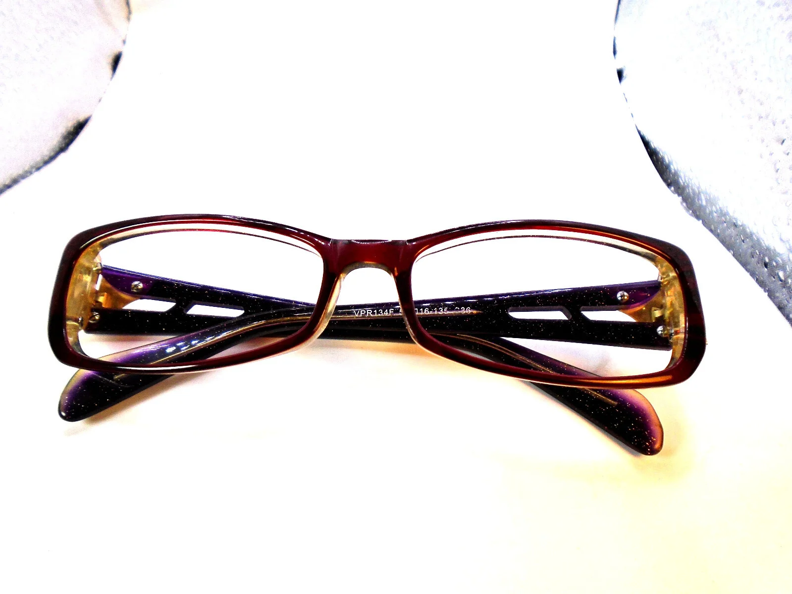 Prada VPR 134F Red/Purple with Gold Glitter 52-16-135 Womens Eyeglasses Frames 2