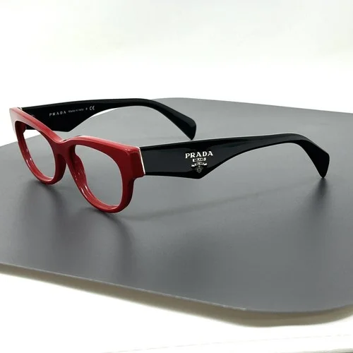 PRADA VPR13Q Eyeglasses in color SMN 1O1 Eyeglasses Frames Italy Red Black 52 mm 3