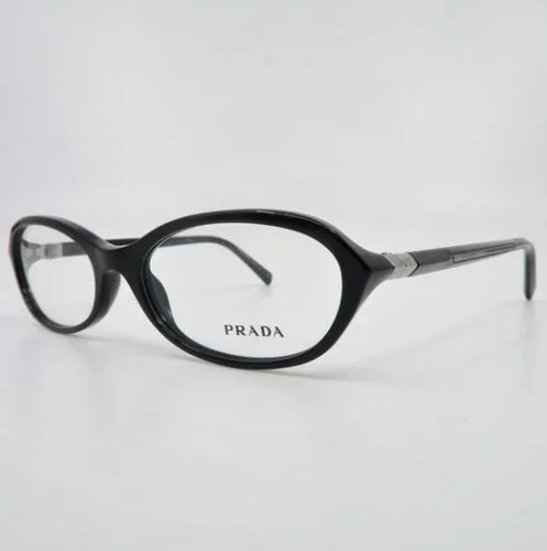 Prada Womens Eyeglasses VPR05O 1AB-1O1 Black Oval Size 53-16-135 3