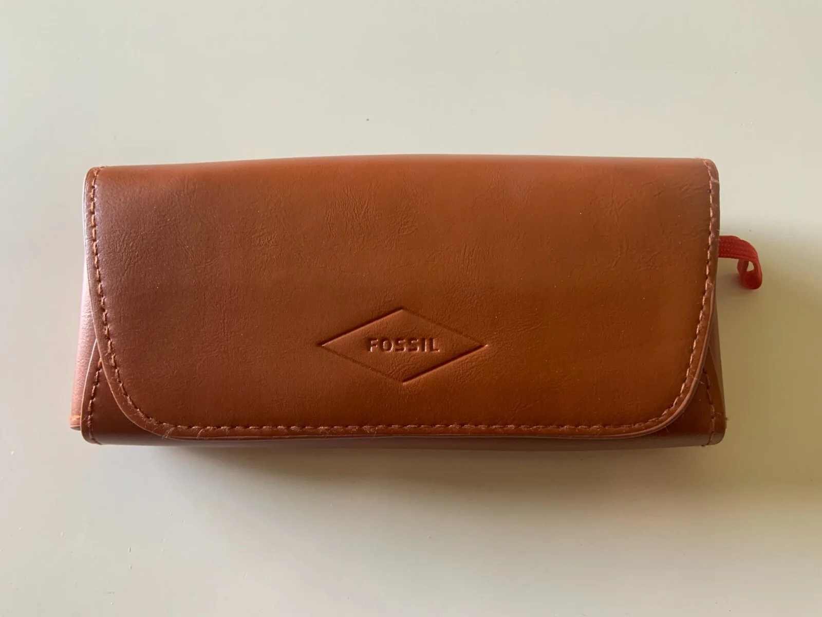 Pre-Owned Fossil Faux Leather Sunglasses or Eyeglass Soft Case BROWN