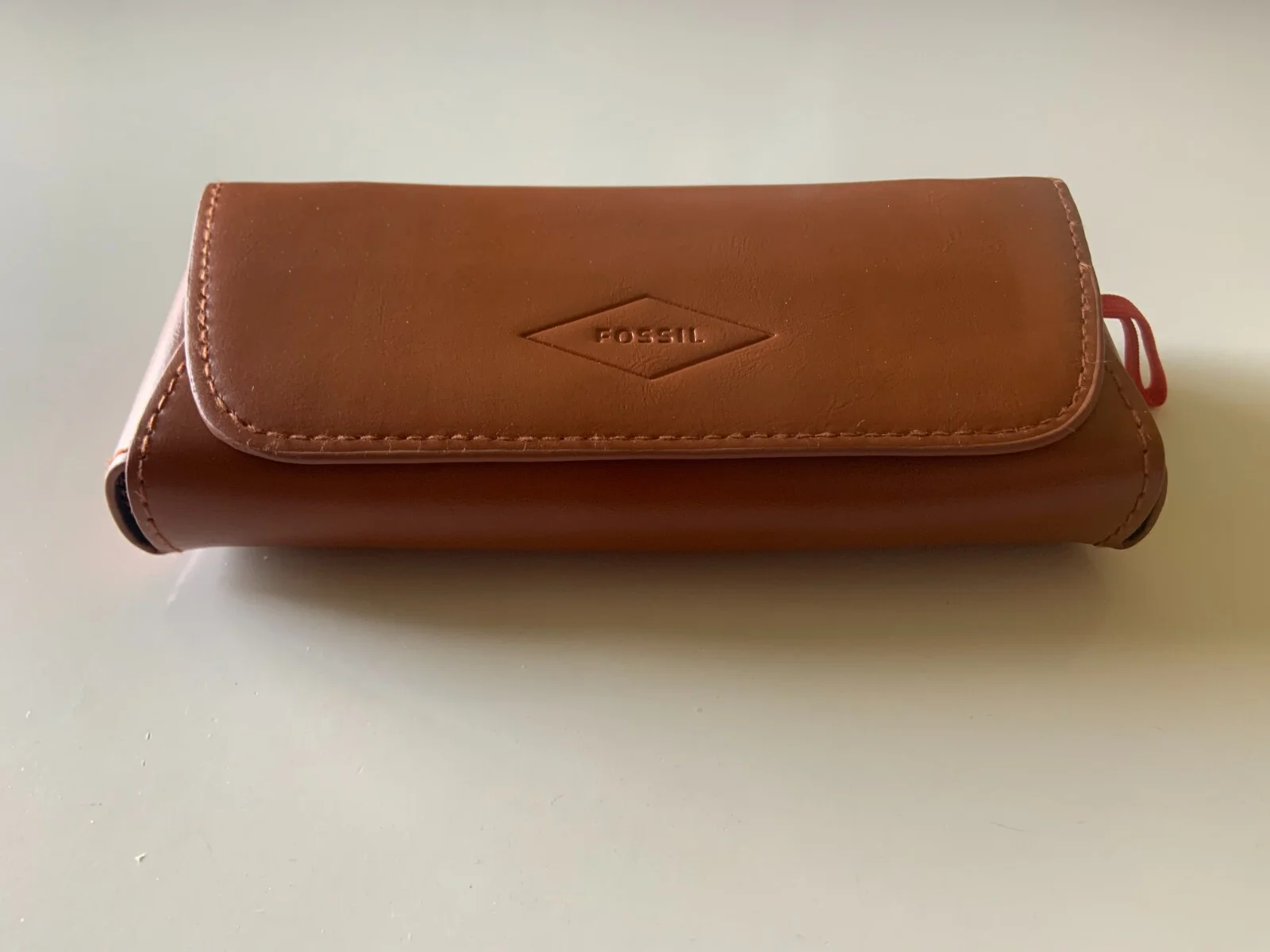 Pre-Owned Fossil Faux Leather Sunglasses or Eyeglass Soft Case BROWN 2