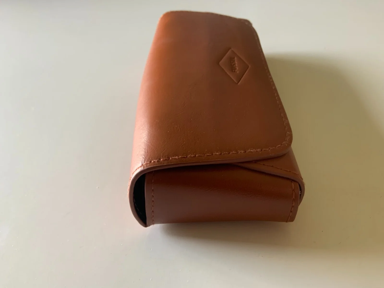 Pre-Owned Fossil Faux Leather Sunglasses or Eyeglass Soft Case BROWN 3